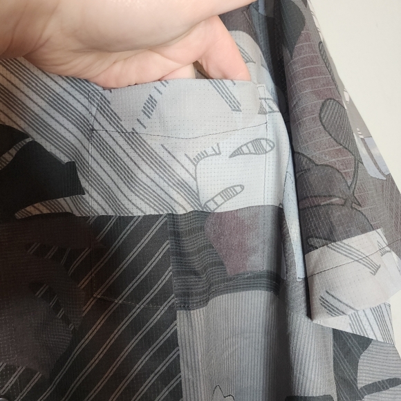 NWT Tommy Bahama Coast Patchwork Palms Grey Short Sleeve Button Shirt XXL - Picture 14 of 16